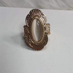 Paparazzi Gold and Cream Statement Ring Strech